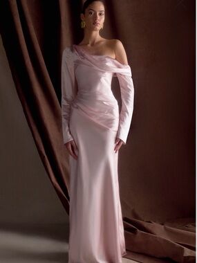 Meshki Satin Gown in Blush